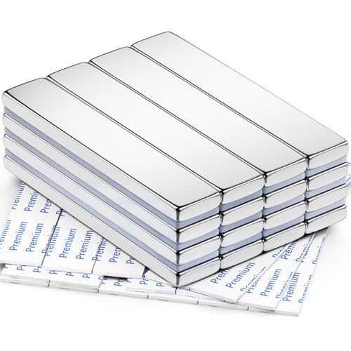 Image of FINDMAG Strong Magnets with Adhesive Backing, 16 Pack 60x10x3mm, Heavy Duty