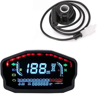 Tachometer Odometer Universal Cylinders Motorcycle Speedometer Digital Backlight Odometer For Ho&nda For Ducati For Kawasaki For Suzuki (Color : 3)