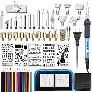Vastar 48pcs Wood Burning Kit - Soldering Iron, Temperature Adjustable with Wood Burning