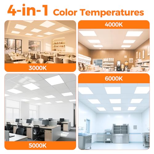 Image of 4 Pack 2x2 LED Flat Panel Light for Drop Ceiling, 5500 LM