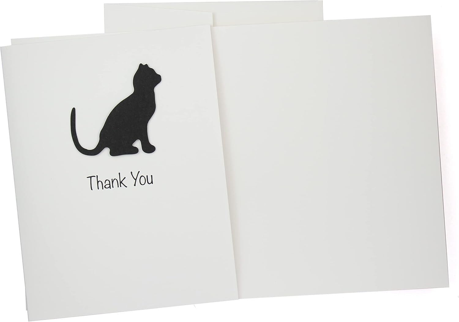 Handmade Black Cat Thank You Cards with Matching envelopes | 10 Pack Cat notecards Perfect Pet Gift Greeting | Sitter Walker Groomer Veterinarian Service Guide