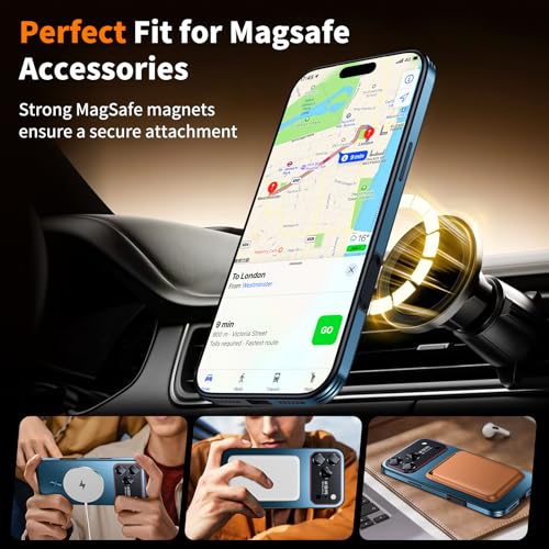 Image of for iPhone 17 Pro Max Case,Slim Design Compatible with MagSafe,Strong Magnetic Shockproof Military-Grade Protection for Screen & Camera Cover Case for 17 Pro Max,Blue
