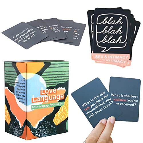 Suphyee 5 Pcs Liebe Sprachspiel, Linguales Kartenspiel, Liebes-Kartenspiel Bessere Sprache für bessere Liebe 150 Gesprächseinstiegsfragen für Paare Cover