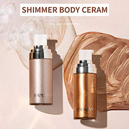 Highlight liquid, Luminizer Liquid Foundation Smooth Shimmering Skin Perfector for Face & Body Contour Makeup (Bronze Gold)