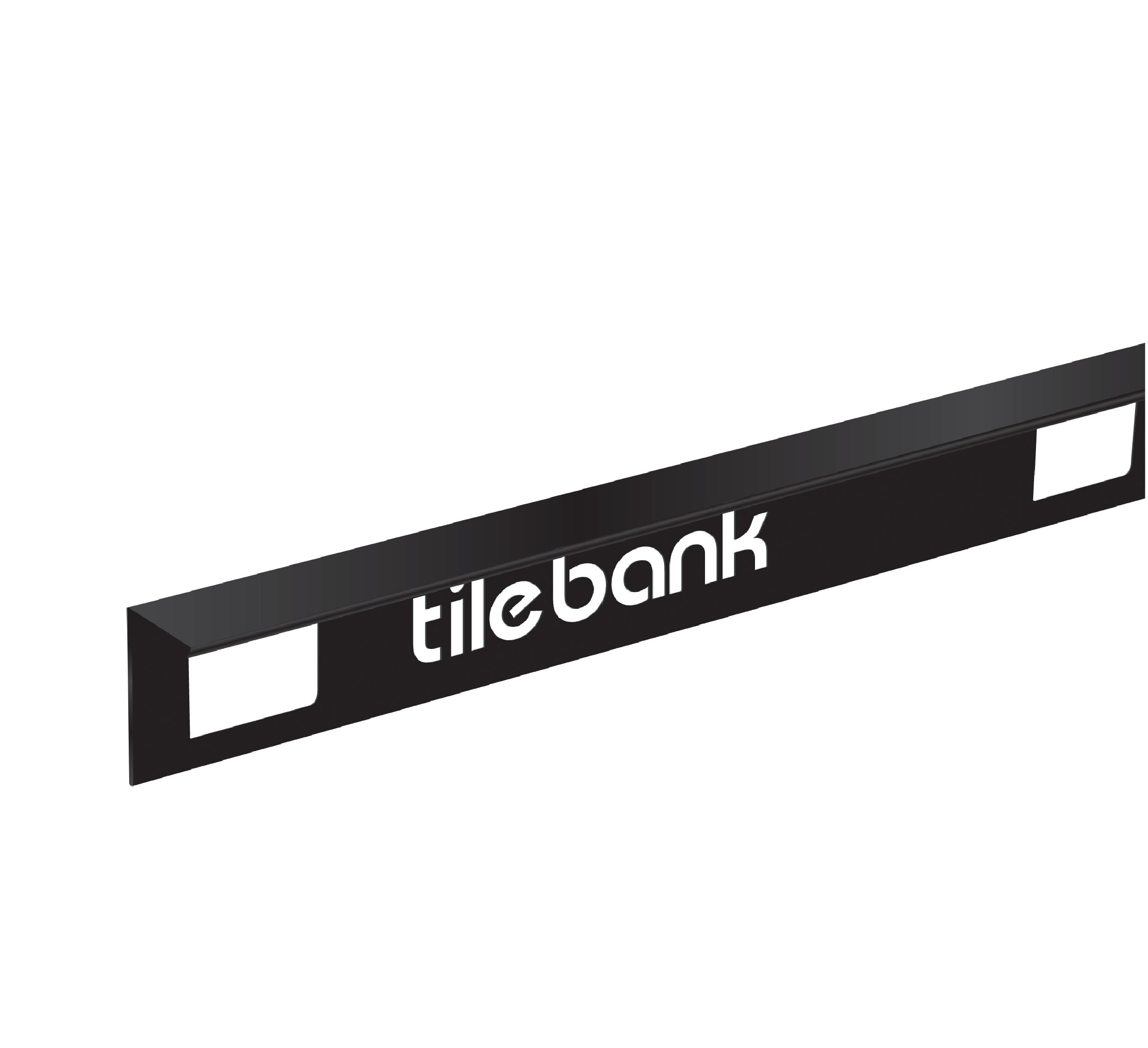 Tile Trim Edge – 20-Pack Aluminium Square Edge Tile Trims 2.5m for 10mm Tile Depth | Straight Wall & Floor Edging, Bathroom & Kitchen Protection (Matt Black, 10mm – Pack of 20)