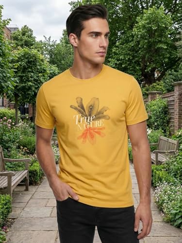 Image of Nobero 100% Cotton T Shirts for Men Stylish | Regular Fit | Graphic Printed T Shirts for Men 180 GSM Combed Cotton | Round Neck Half Sleeve