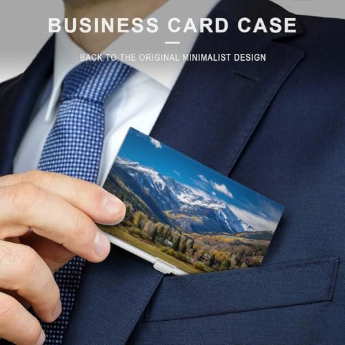 Snow-capped Mountains Business Card Holder Pocket Slim Portable Metal Business Card Case3