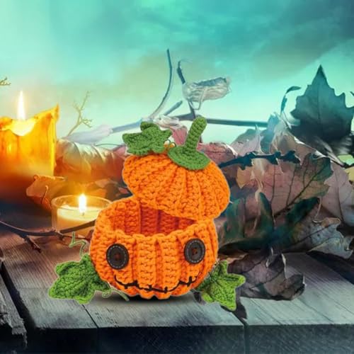 Calabaza de punto rústica para decoración de otoño en salones y oficinas 4