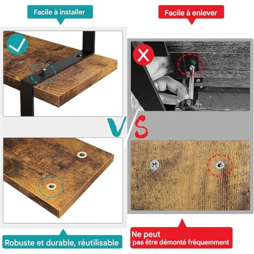 Étagère à 3 niveaux pour comptoir en bois présentoir droit portable multi-usage - 5