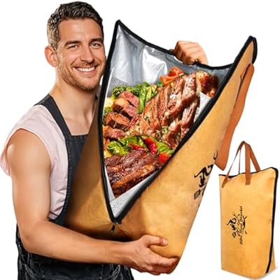 BBQ Blanket for Resting Meat, 21'' Meat Resting Blanket for Smoker Grilling, Reusable Meat Resting Bag with Wide Mouth for Large Brisket/Beef/Pork Shoulders/Turkeys, Gifts for Men