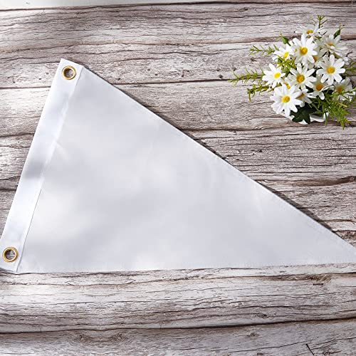 Banderas en blanco para exteriores e interiores pack de 12 banderines Oudain para fiestas 8