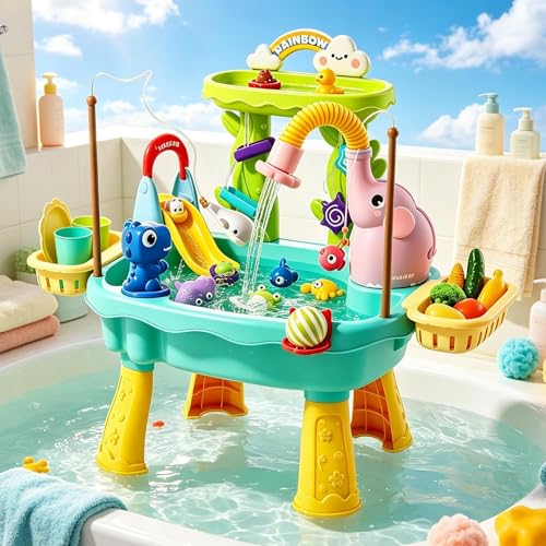 Table à eau d'extérieur pour enfants, table de jeu d'activités sensorielles d'été - 3