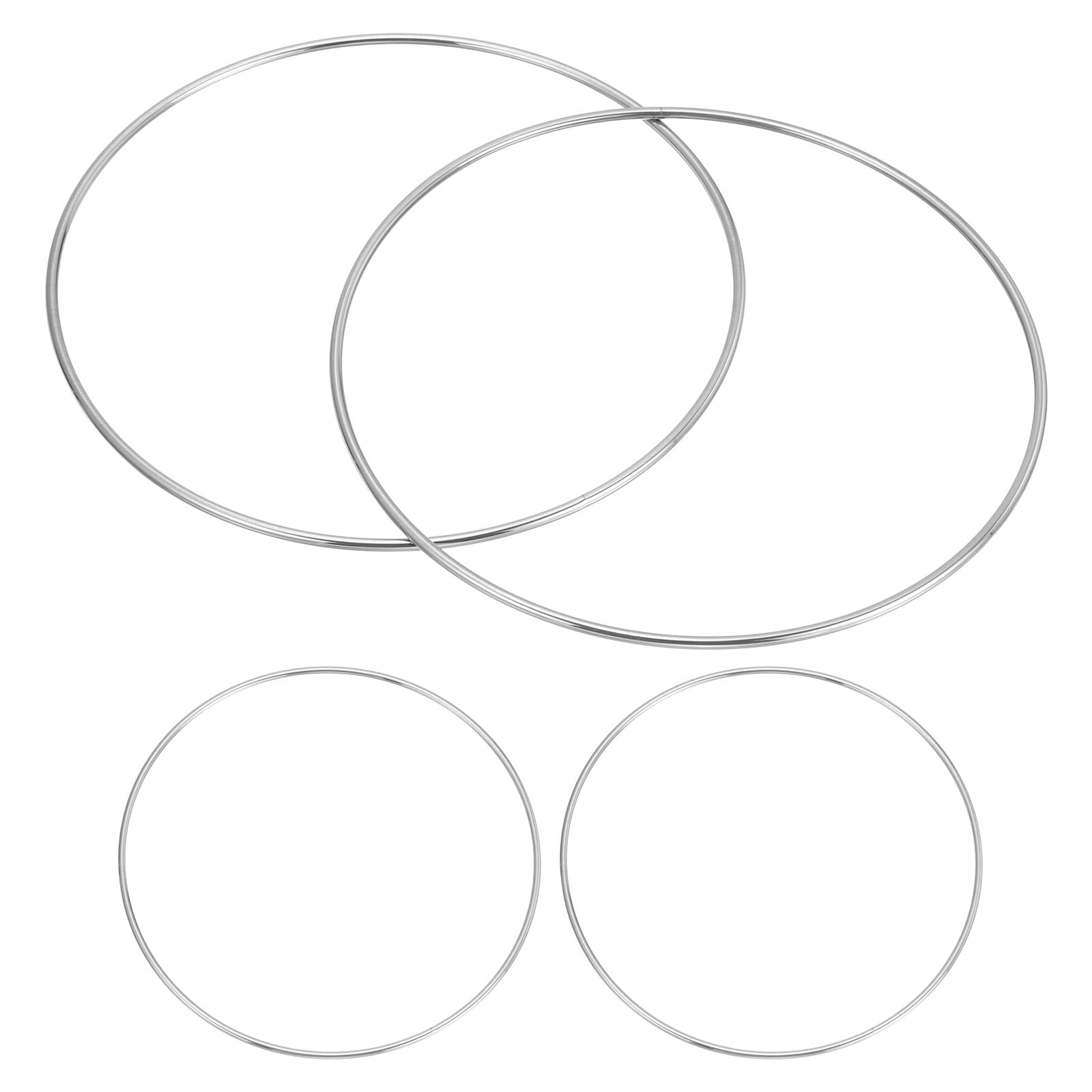 PATIKIL Metal O Rings, (160mmOD, 154mmID, 3mmThick)(4Pcs), 304 Stainless Steel Heavy Duty Round Ring Buckles, Suit for Macrame/DIY Craft/Hardware/Keychain/Belt/Dog Leash