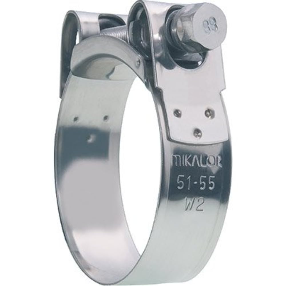 MIKALOR W2 Stainless Steel Hose Clamps/Supra/Exhaust/T Bolt/Marine Clip (1, 59-63mm)
