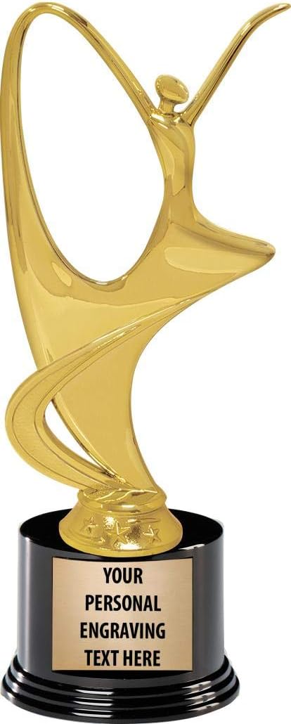 Crown Awards Dance Trophies with Custom Engraving, 7.25" Personalized Contemporary Dancer Trophy On Deluxe Round Base Prime