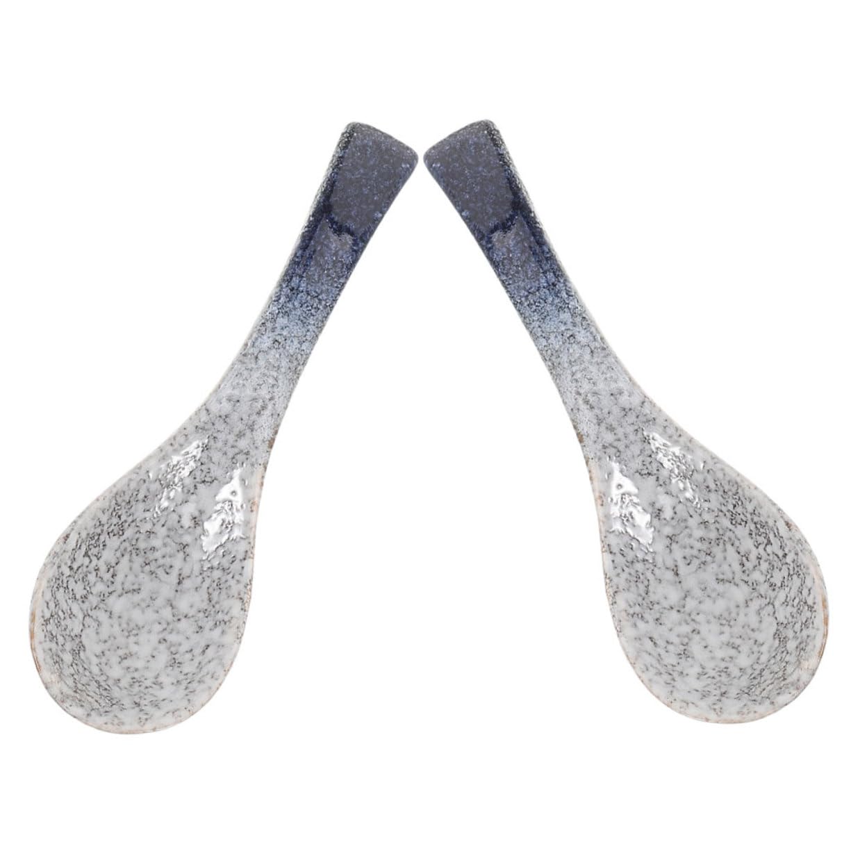 Cabilock 2Pcs Japanese Style Retro Ceramic Soup Spoons Vintage Porcelain Ladles for Rice Ramen Tea Portions Easy to Clean Comfortable Grip for Traditional Dining