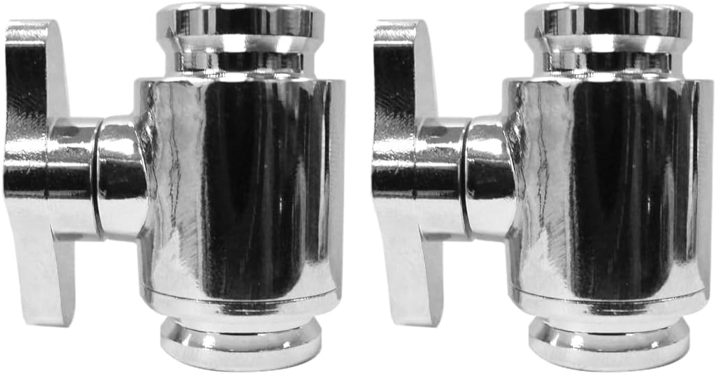 Dracaena.io G1/4'' Innengewinde Wasserkühlungsventil, Messinggehäuseventil mit Aluminiumschalter, Pumpanschlüsse für PC, Absperrventil mit vollem Wasserfluss, (Silber, 2)