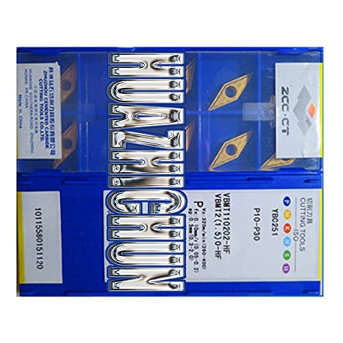 HUAZHICHUN YBC251 VBMT110204 110202 110208-HF CNC Blade Alloy Carbide Cutting Tool Carbide Inserts, Turning Cutter Processing for Steel (YBC251 VBMT110202-HF)
