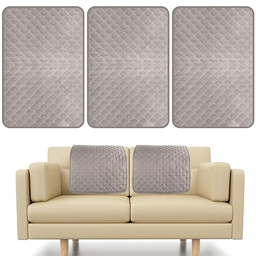 Deuson 3Pcs Sofa Headrest Cover Soft Polyester Recliner Headrest Protector Wear Resistant Recliner Headrest Cover Anti-Fade Sofa Head Protector Furniture Protector for Recliner Chair Sofa N