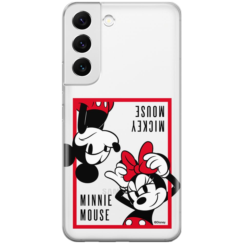 ERT GROUP mobile phone case for Samsung S22 PLUS original and officially Licensed Disney pattern Mickey & Minnie 019 optimally adapted to the shape of the mobile phone, partially transparent