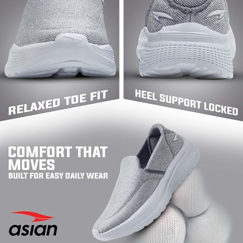 Image of ASIAN Wonderwalk-02 Men's Walking Shoes | Lightweight, Breathable Mesh Slip-On with Memory Foam Sole & Flexible Grip | Perfect for Daily Walking & All-Day Wear