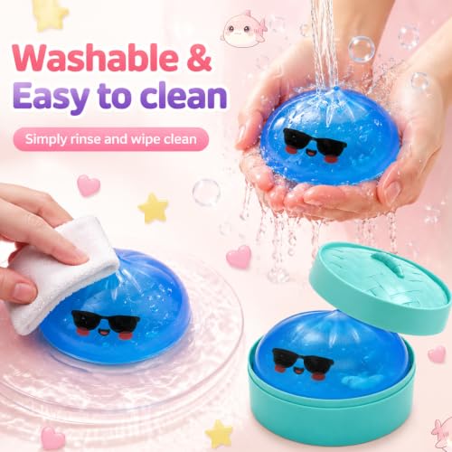 Shark Dumpling Squishy, Mystery Squishy with Box,Dumplings Squeeze Balls Stress Relief Sensory for Holiday & Birthday Gifts Stretchy Desk Toys - Image 4