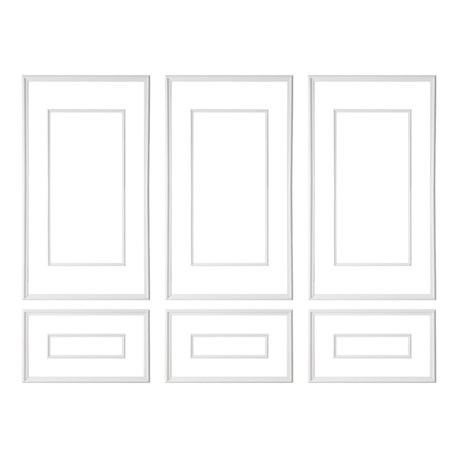 VEVOR Confezione da 3 Modanature per Pareti, kit di Pannelli per Rivestimento con Profilo Largo e Stretto a Doppia Linea, Polistirene Leggero Verniciabile, per Interni di Soggiorno e Camera da Letto