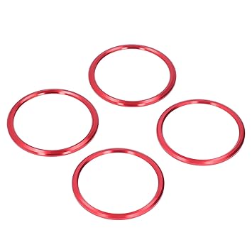 AC Knob Rings, Abrasion Resistance Original Mold Air Conditioner Vent Cover Trim Antirust Eye Catching for Car Interior Styling(red)