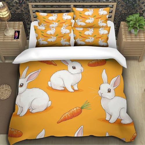 Housse de couette lapin de Pâques 3D microfibre de qualité supérieure