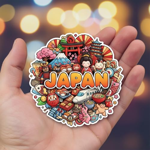 Image of Souvenir Fridge Magnet | 4x3 Inch Collectible Travel Decor | Strong & Durable Refrigerator Magnet with Iconic Landmarks for Travelers (Japan)