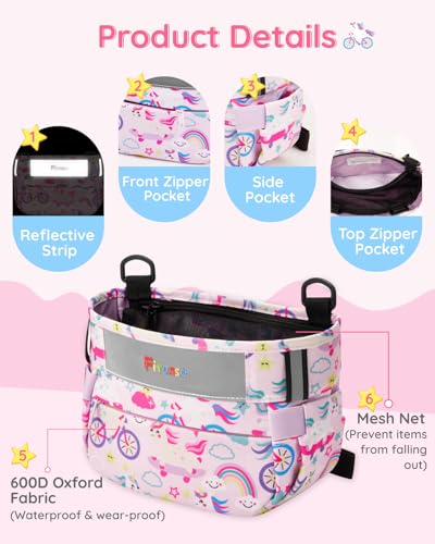 Kids Bike Basket, Bicycle Basket Front Handlebar, Waterproof