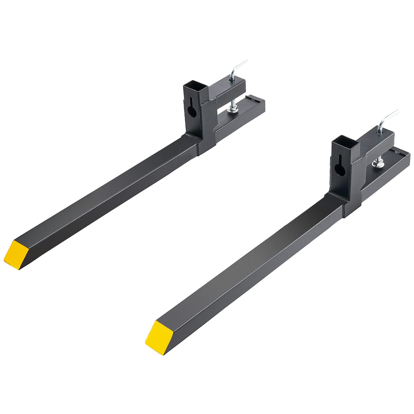 VEVOR Forche per Pallet Lunghezza 109cm Capacità Carico Max. 907kg, Coppia di Forche per Movimentazione Carico per Benne Trattori Minipala Escavatori in Acciaio, Forche per Benne Rimovibili per Carico