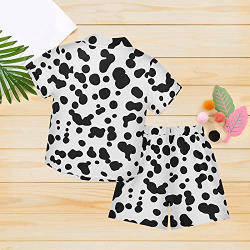 Image of CaTaKu Hawaiian Shirts for Boys 2 Pieces Button Down Shirt Short Sleeve and Short Set Kids Summer Outfits 3-10T
