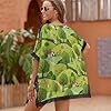DIGTIA Women's Lace Swimsuit Cover Up Green Hills Forest Animals Summer V-Neck Beach Coverup Vacation Outfits #3