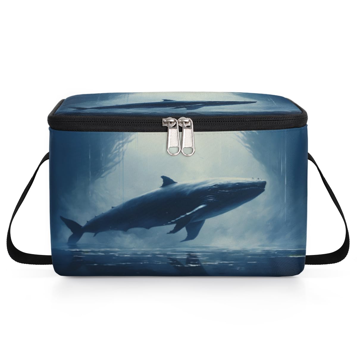 GzLeyigou Underwater Shark Lunch Bags for Women Men 9 Cans, Hot & Cold Food Delivery Bag Insulated Grocery Bag Insulated Lunch Box Shark Cooler Bag for Office Work Picnic Beach