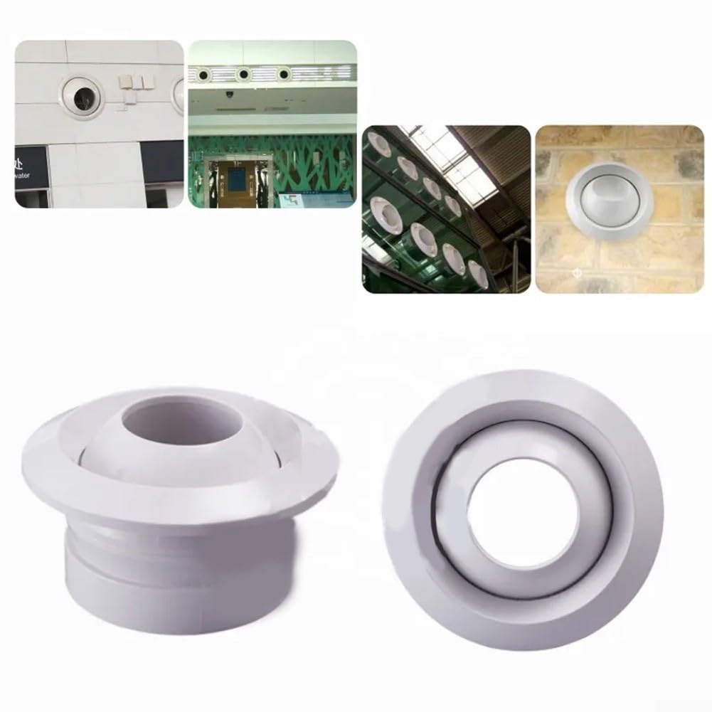 Cubierta redonda de ventilación de aire acondicionado ABS, boquilla esférica giratoria de 360° con apertura ajustable, rejilla de escape silenciosa, para hogar, oficina, hotel, escuela, fábrica