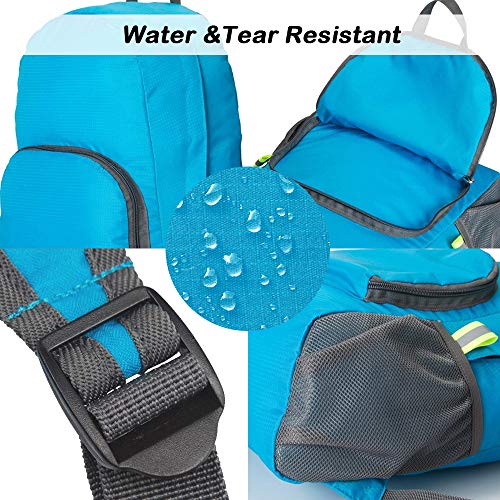 Mochila plegable ligera pack x2 negro y azul 20L miniatura 6