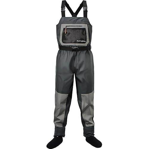 Dark Lightning Breathable Insulated Chest Waders, Perfect for 4 Seasons Fly Fishing Stocking Foot Waders for Men and Women