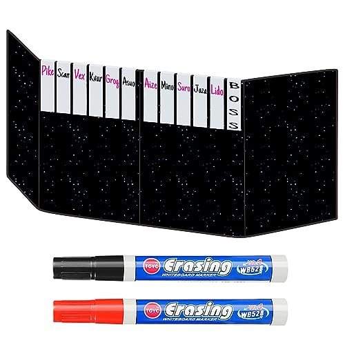 White Acrylic Erasable Screen Top Initiative Trackers 12PCS for DND, Other Tabletop RPG Game Accessories