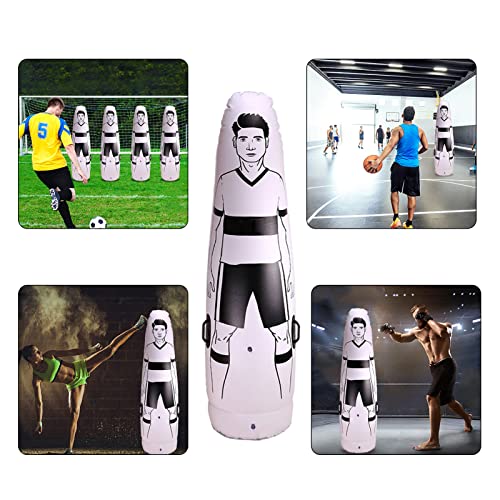 Alftek Freistoß Dummies 1.75m Fußball Kinder Erwachsene Fußballtraining Fußball Dummy Boxsack, Torwart Keeper Tumbler Aufblasbarer Trainingspuppe