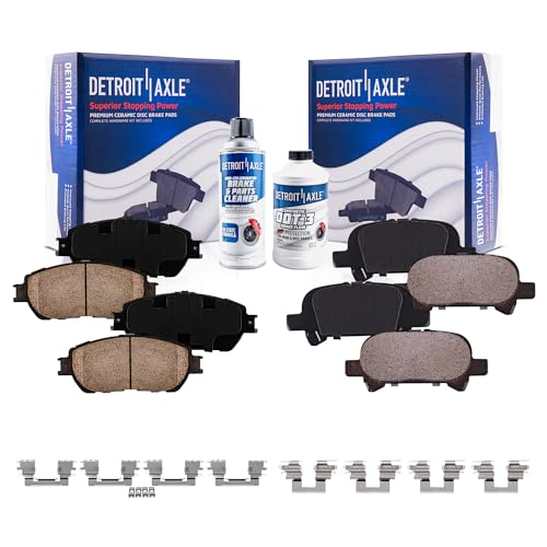 Image of Detroit Axle - Brake Pads for Toyota Camry Avalon Solara Ceramic Brakes Pads w /Hardware Front & Rear Replacement