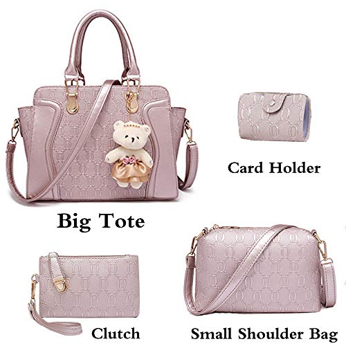 Bolso tote satchel mujer set 4 piezas miniatura 4