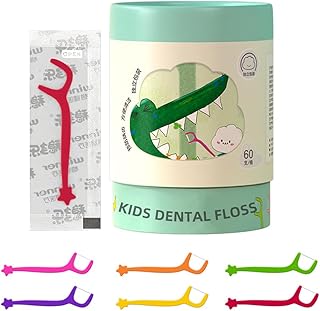 Kids Flossers Multiple Fruit Flavor, Kids Floss Picks, Cute Flossers for Kids of All Ages, Floss for Kids - Individually Wrapped (60 Count)