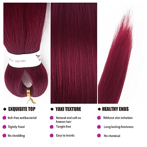 Pre-stretched Braiding Hair Professional Easy Crochet Braid Hair 26 Inch 8 Packs Hot Water Setting Soft Synthetic Braiding Hair(26 inch 900#) - Image 3