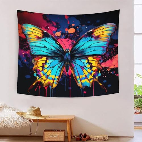 Tapisserie murale papillons 3D grand tissu décoratif salon et dortoir
