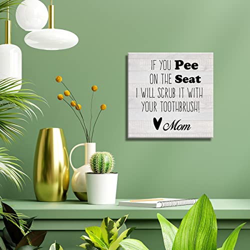 Country Farmhouse Bathroom Canvas Prints Wall Art Decor Humor Bathroom Restroom Poster Painting Framed Artwork 8 X 8 Inch Home Shelf Wall Decoration Gift For Mom #TOP3