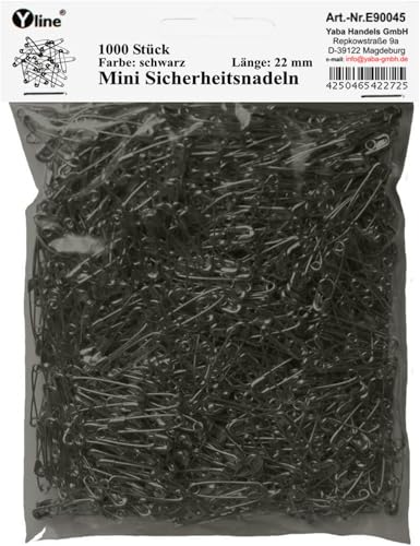 Mini épingle à nourrice noire 22mm lot de 1000 pour couture et étiquetage