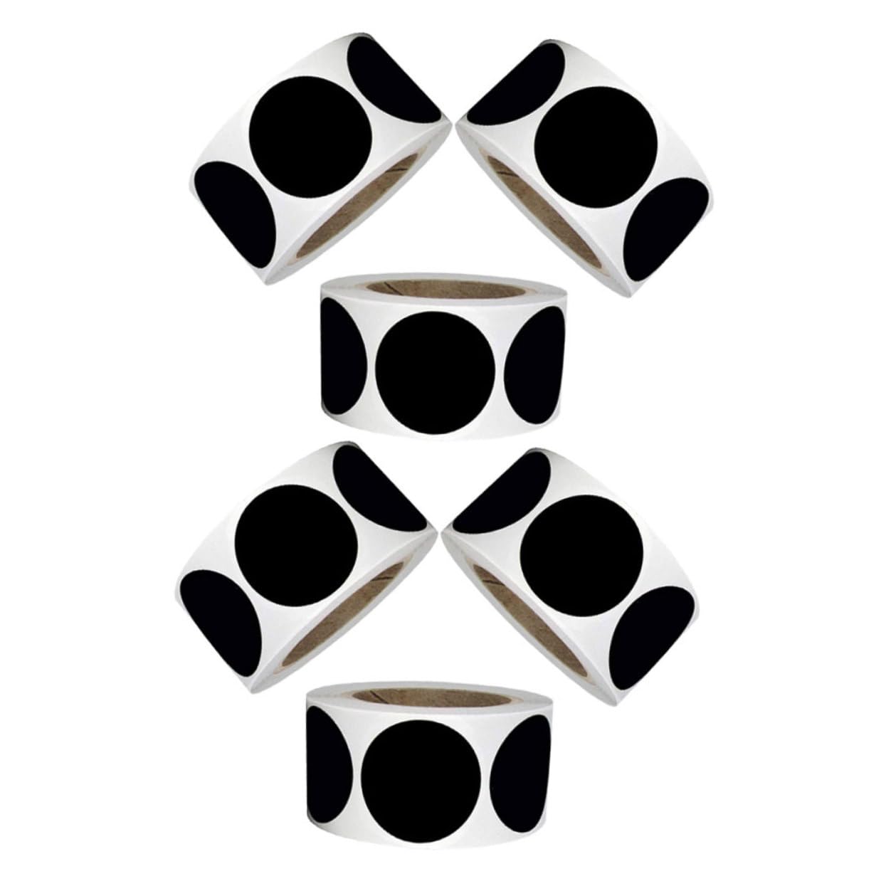 6 Etichette Adesive Rotonde Nere in PVC Impermeabili e Resistenti Allusura Scrivibili per Organizzazione Contenitori Barattoli e Scatole Ufficio e Adesivi Ciascuno