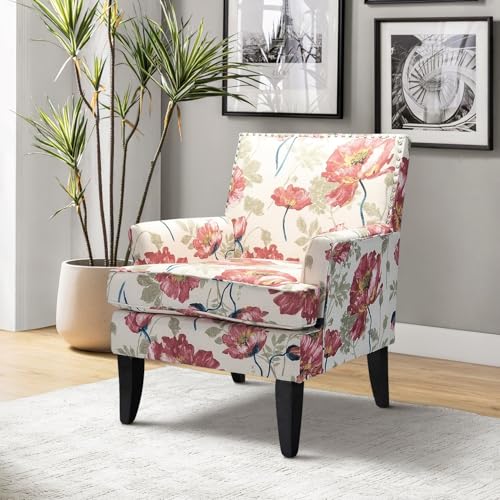 HULALA-HOME-Akorda-French-Country-Arm-Chair-with-Nailhead-Trim-and-Wood-Legs-by-Accent-Chairs-RED-and-Yellow-Floral-French-Country-Shabby-Chic HULALA HOME Akorda French Country Arm Chair with Nailhead Trim and Wood Legs by Accent Chairs RED and Yellow Floral French Country Shabby Chic