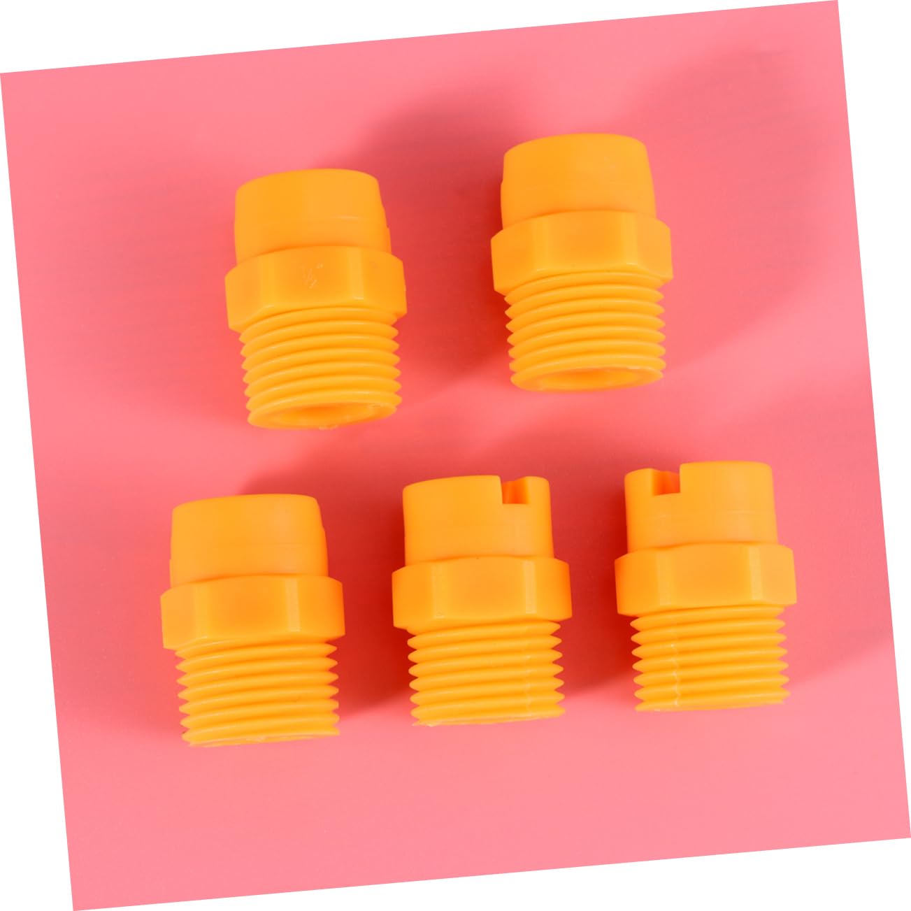 VICASKY 5Pcs Yellow PP Sprayer Nozzle Fan Shape Connection for Efficient Home Cleaning Spray Angle for Washing Machines and Garden Use
